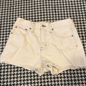 J. Crew Cream Denim Frayed Hem Jean Shorts